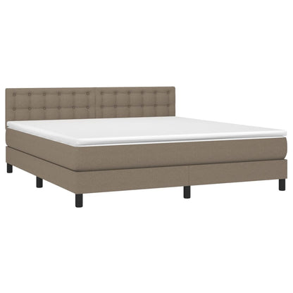 Box Spring Postel S Matrací Taupe 180X200 Cm Textil