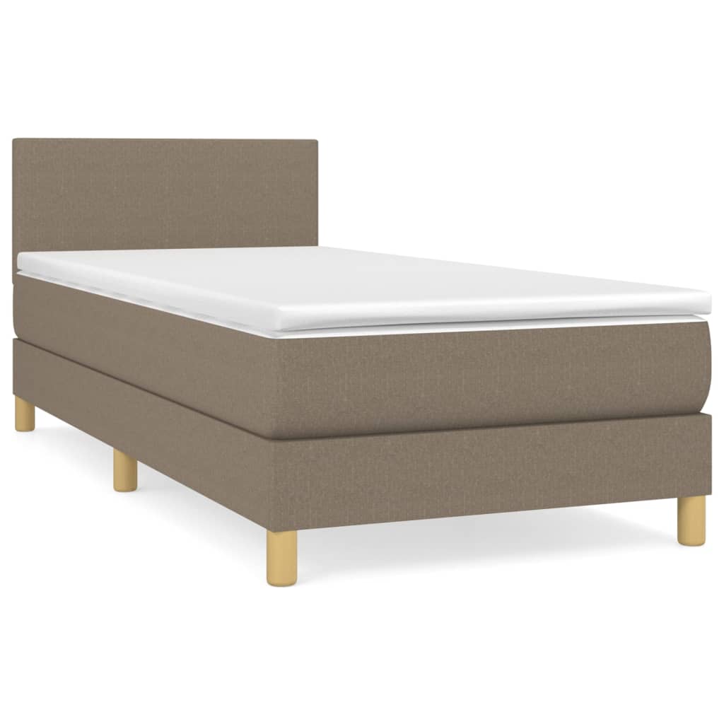 Box Spring Postel S Matrací Taupe 90X190 Cm Textil