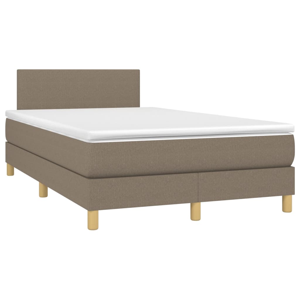 Box Spring Postel S Matrací Taupe 120X200 Cm Textil