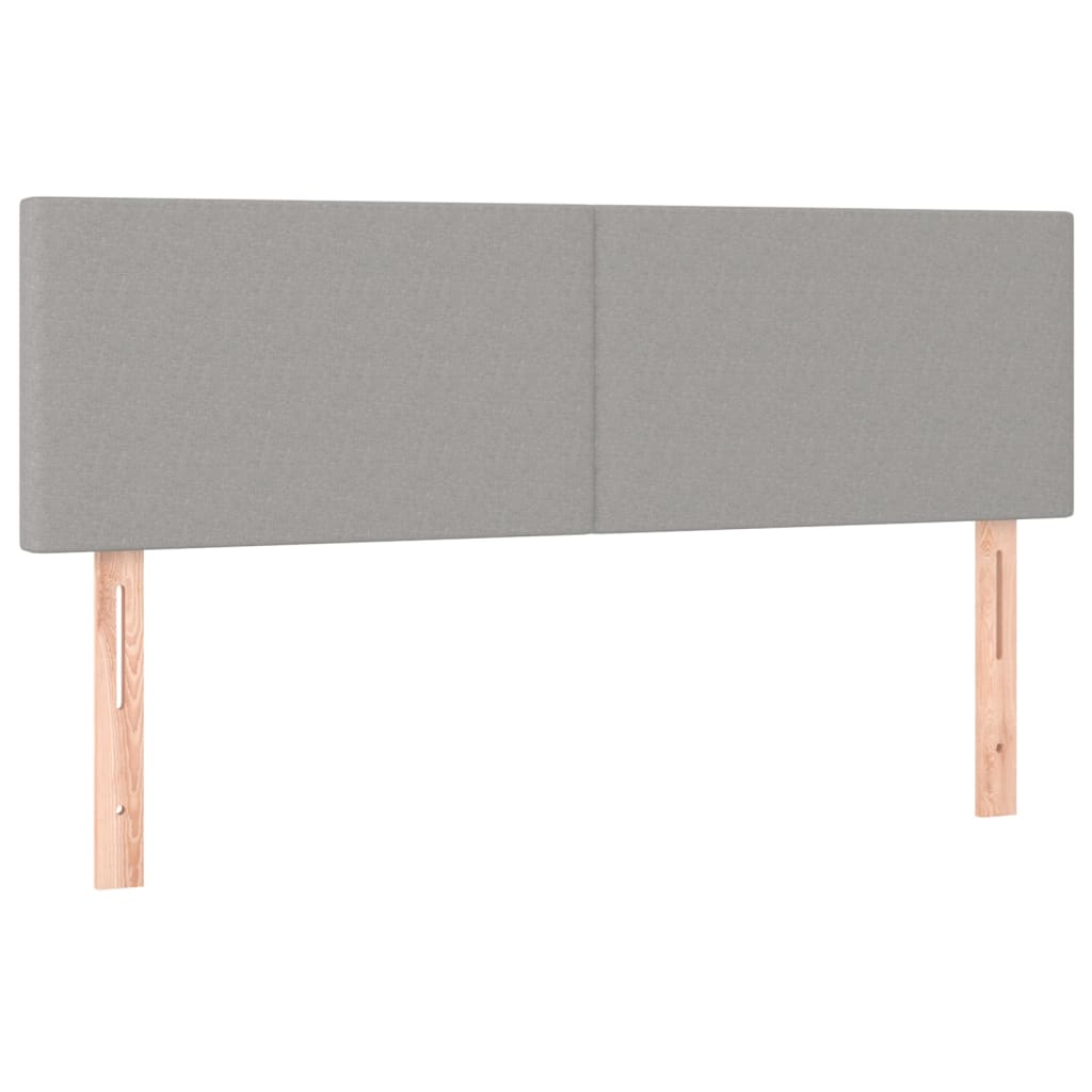 Box Spring Postel S Matrací Textil Světle Šedá