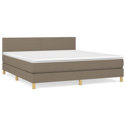 Box Spring Postel S Matrací Taupe 160X200 Cm Textil