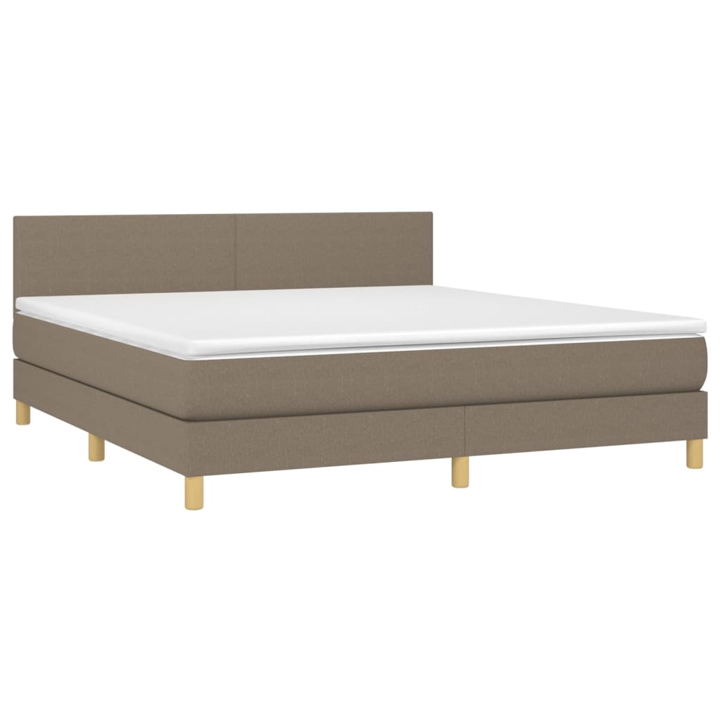 Box Spring Postel S Matrací Taupe 180X200 Cm Textil
