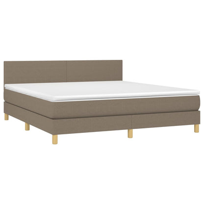 Box Spring Postel S Matrací Taupe 180X200 Cm Textil
