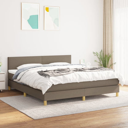 Box Spring Postel S Matrací Taupe 180X200 Cm Textil