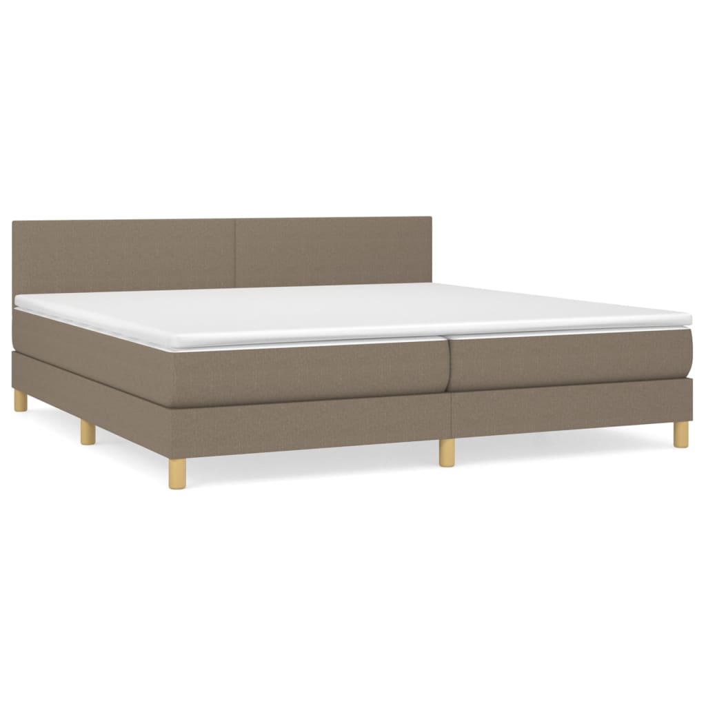Box Spring Postel S Matrací Taupe 200X200 Cm Textil