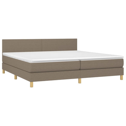 Box Spring Postel S Matrací Taupe 200X200 Cm Textil
