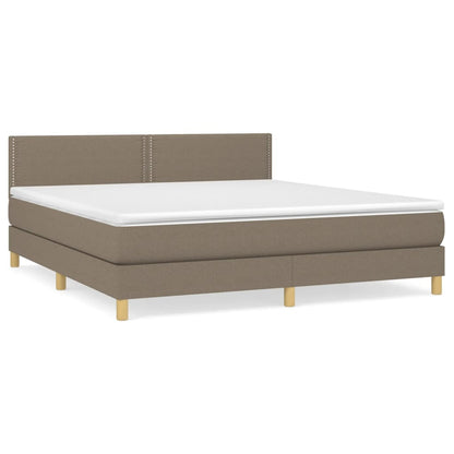 Box Spring Postel S Matrací Taupe 180X200 Cm Textil