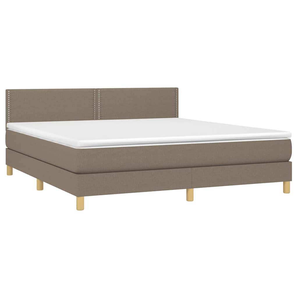 Box Spring Postel S Matrací Taupe 180X200 Cm Textil