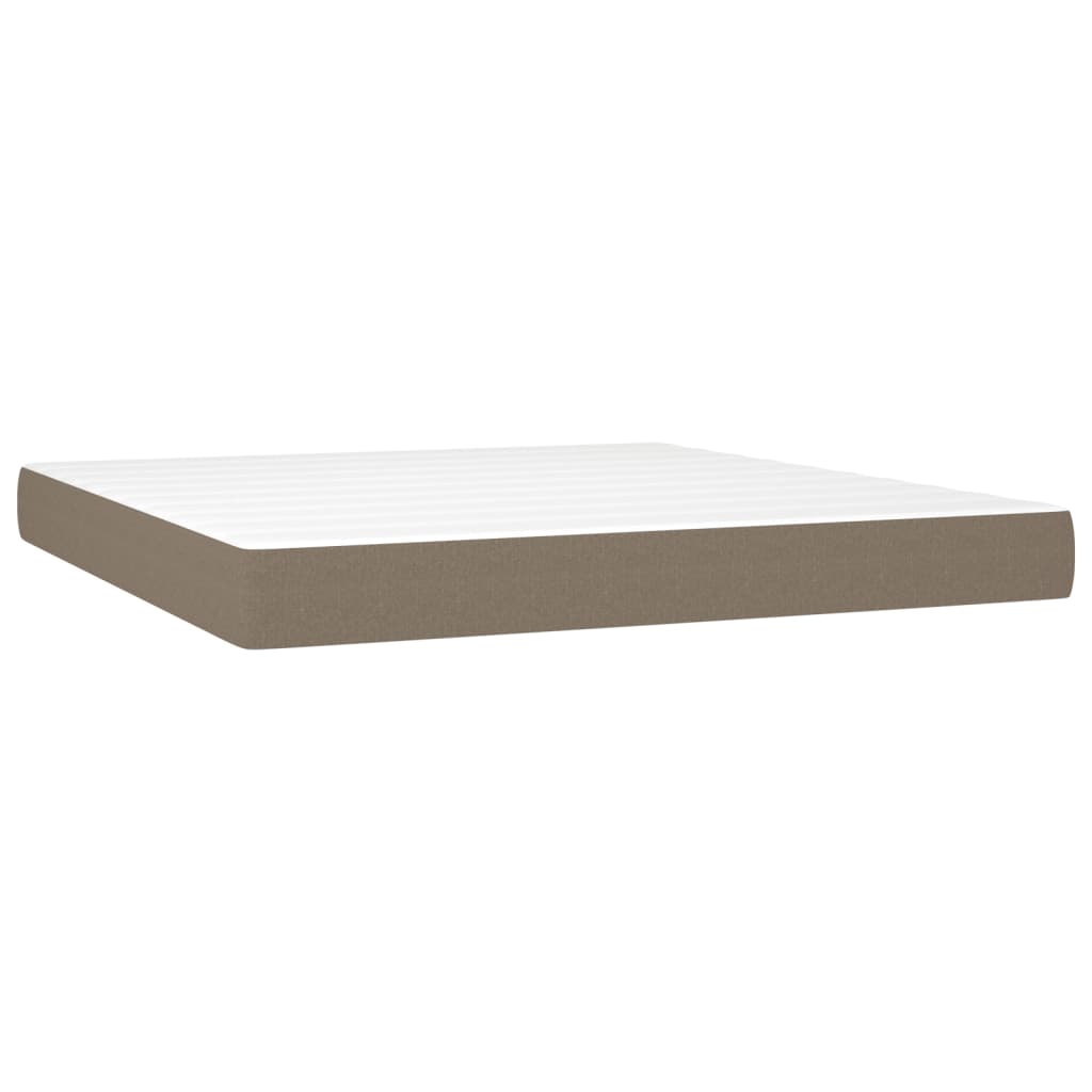 Box Spring Postel S Matrací Taupe 180X200 Cm Textil