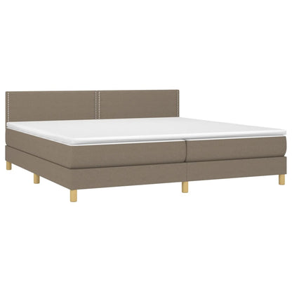 Box Spring Postel S Matrací Taupe 200X200 Cm Textil