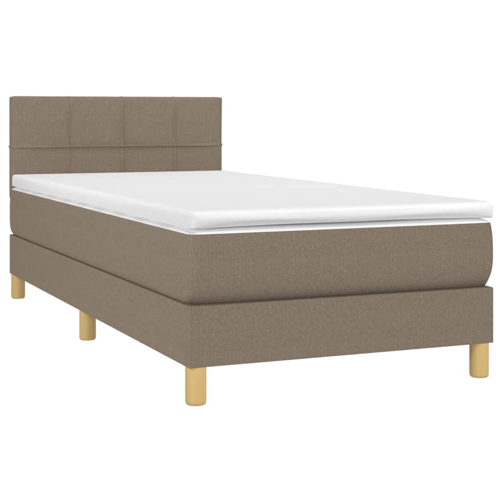 Box Spring Postel S Matrací Taupe 90X200 Cm Textil