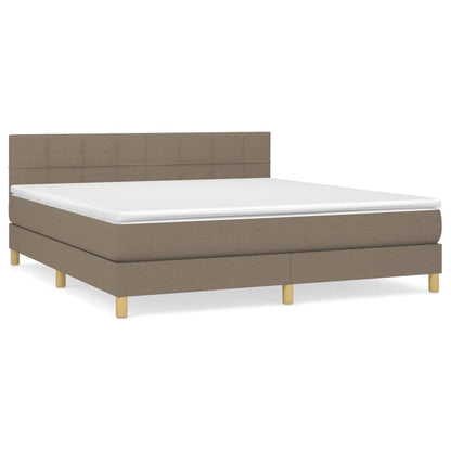Box Spring Postel S Matrací Taupe 180X200 Cm Textil