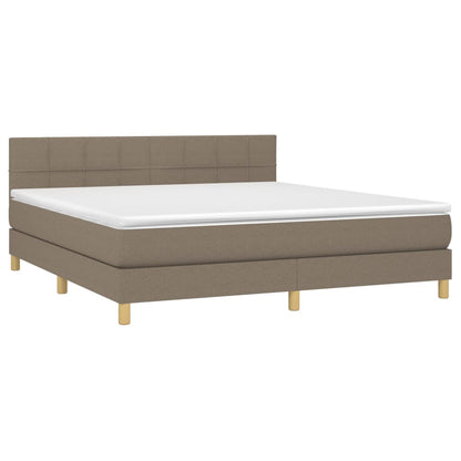 Box Spring Postel S Matrací Taupe 180X200 Cm Textil