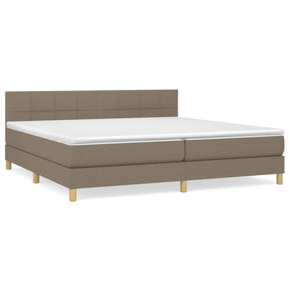 Box Spring Postel S Matrací Taupe 200X200 Cm Textil