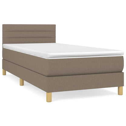 Box Spring Postel S Matrací Taupe 90X200 Cm Textil