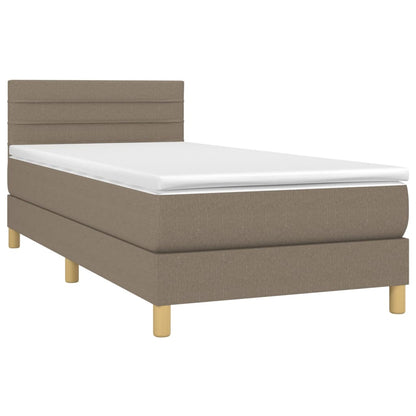 Box Spring Postel S Matrací Taupe 100 X 200 Cm Textil
