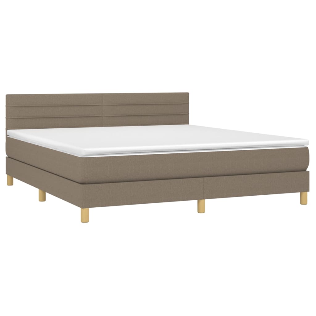 Box Spring Postel S Matrací Taupe 180X200 Cm Textil
