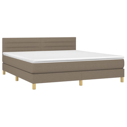 Box Spring Postel S Matrací Taupe 180X200 Cm Textil