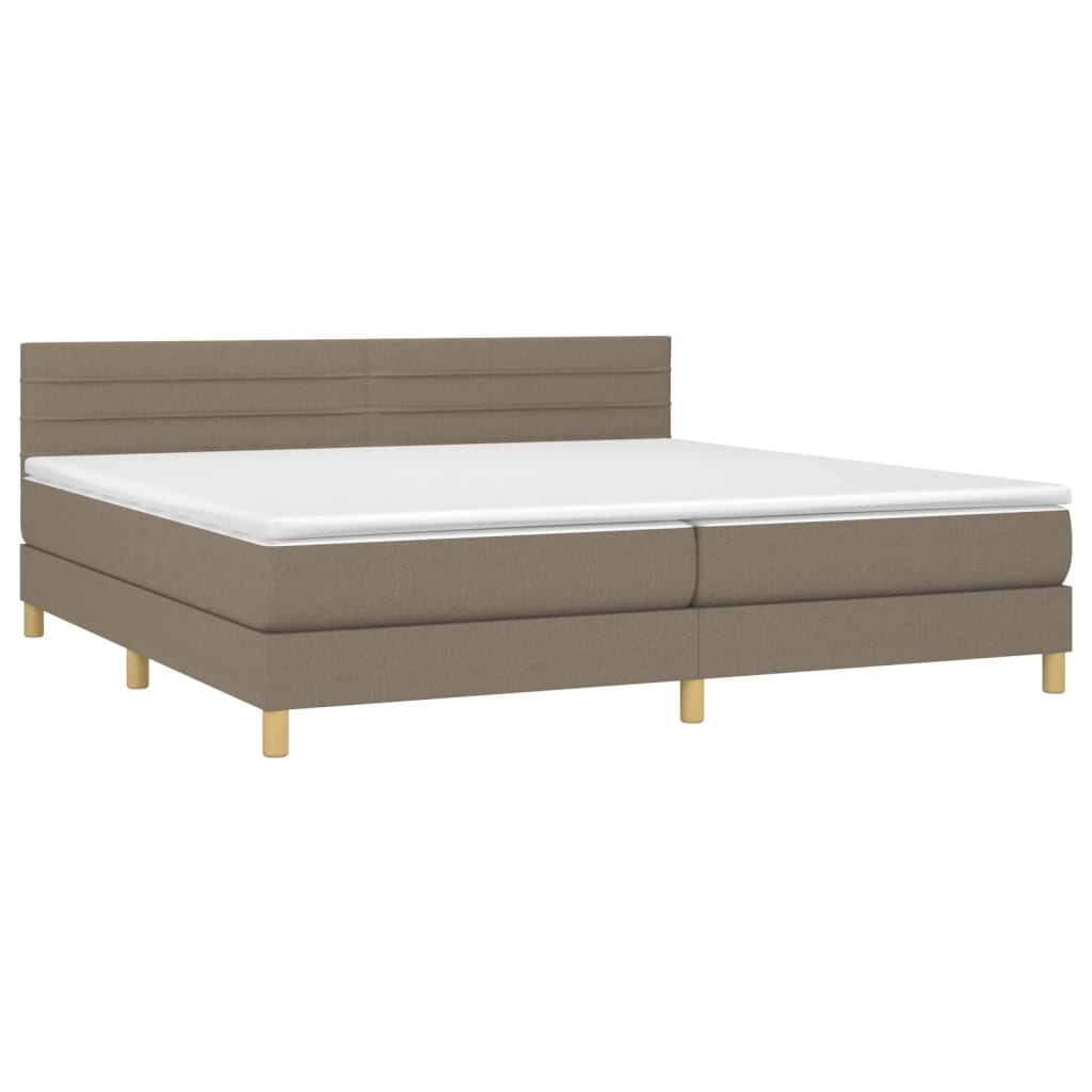 Box Spring Postel S Matrací Taupe 200X200 Cm Textil
