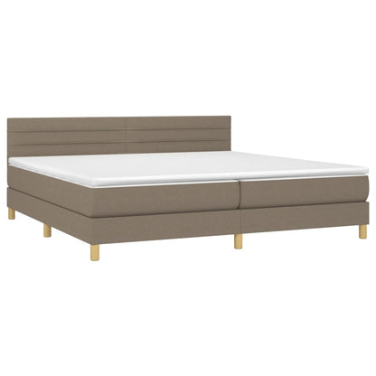 Box Spring Postel S Matrací Taupe 200X200 Cm Textil