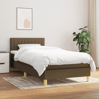 Box Spring Postel S Matrací Textil Tmavě Hnědá