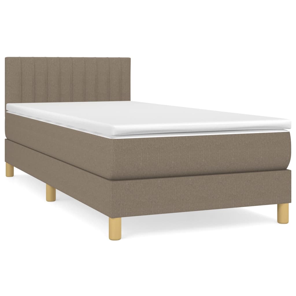 Box Spring Postel S Matrací Taupe 80X200 Cm Textil