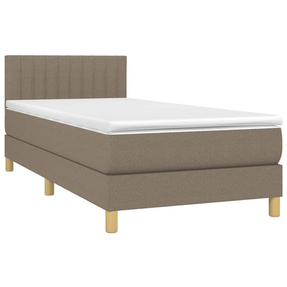 Box Spring Postel S Matrací Taupe 100 X 200 Cm Textil