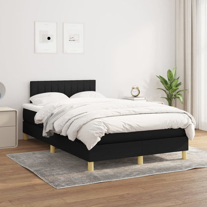 Box Spring Postel S Matrací Černá Textil Černá