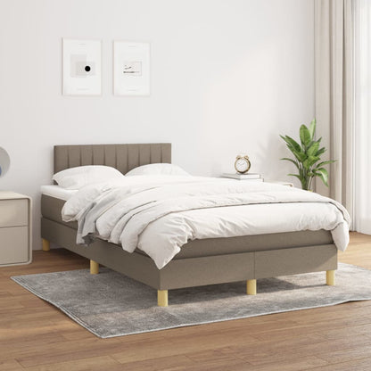 Box Spring Postel S Matrací Taupe 120X200 Cm Textil