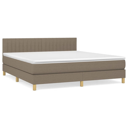 Box Spring Postel S Matrací Taupe 160X200 Cm Textil