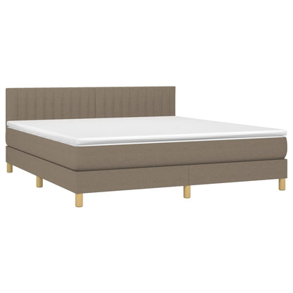 Box Spring Postel S Matrací Taupe 180X200 Cm Textil
