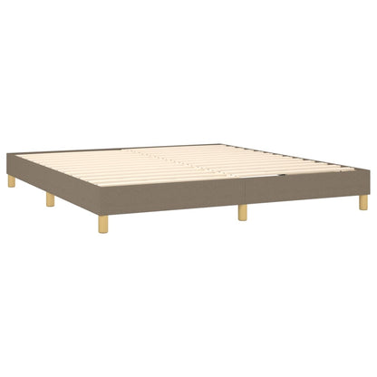 Box Spring Postel S Matrací Taupe 180X200 Cm Textil