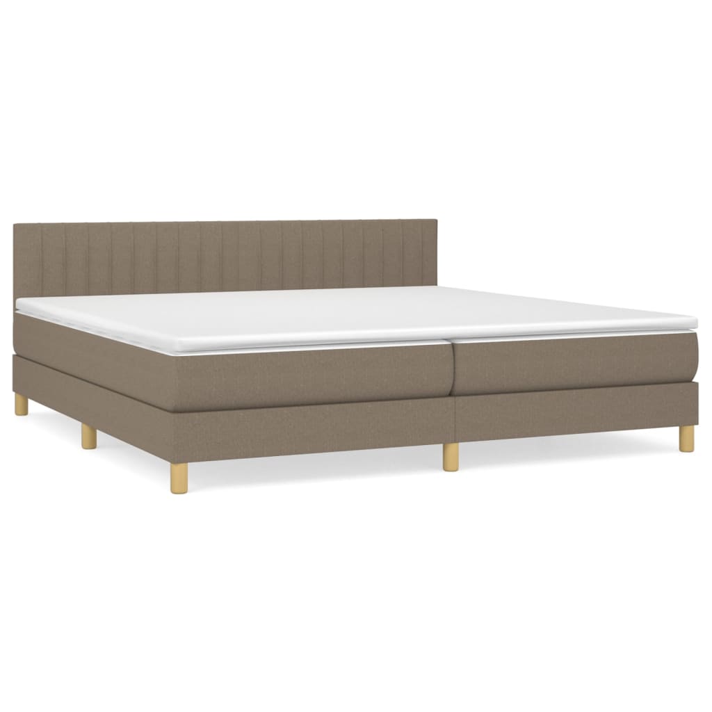 Box Spring Postel S Matrací Taupe 200X200 Cm Textil