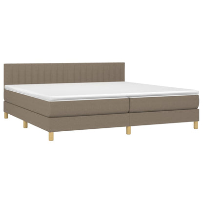 Box Spring Postel S Matrací Taupe 200X200 Cm Textil