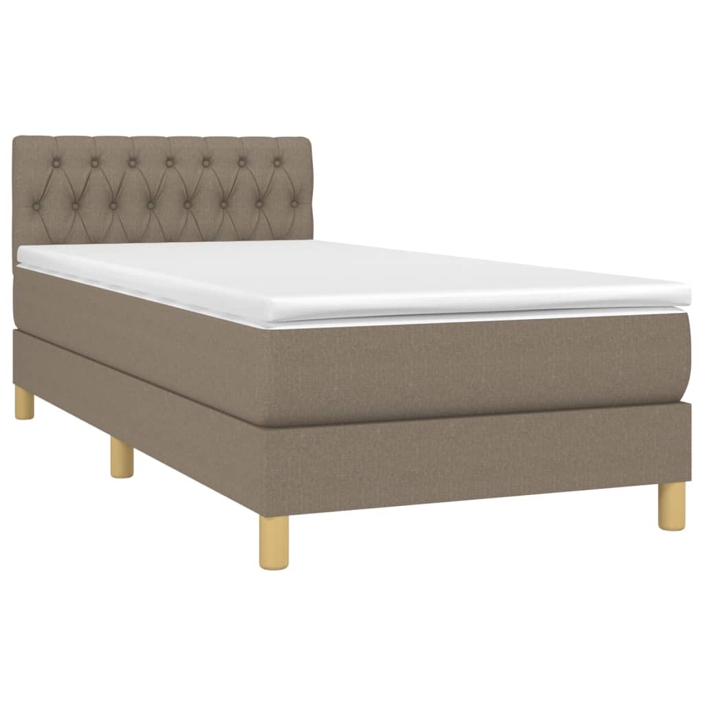 Box Spring Postel S Matrací Taupe 80X200 Cm Textil