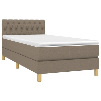Box Spring Postel S Matrací Taupe 90X190 Cm Textil