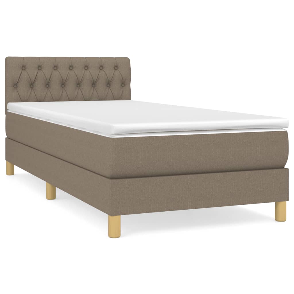 Box Spring Postel S Matrací Taupe 90X200 Cm Textil