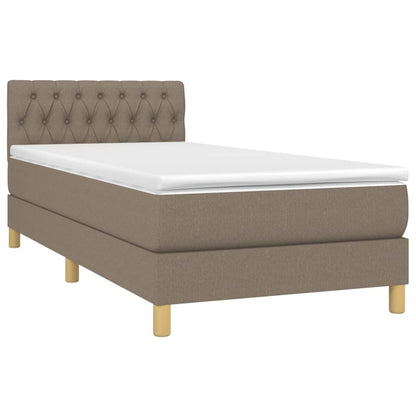 Box Spring Postel S Matrací Taupe 100 X 200 Cm Textil