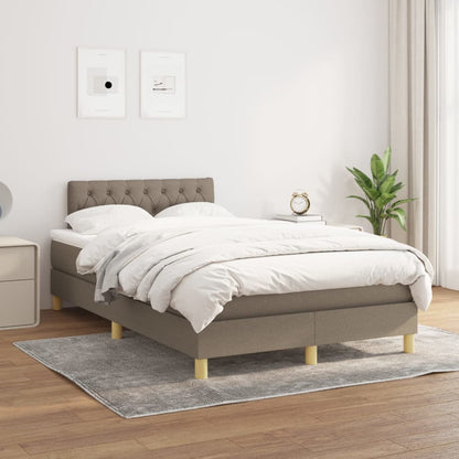 Box Spring Postel S Matrací Taupe 120X200 Cm Textil