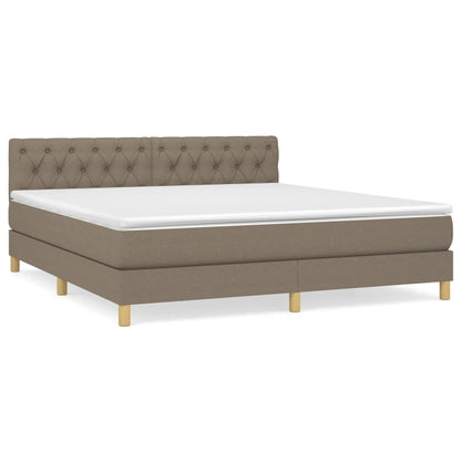 Box Spring Postel S Matrací Taupe 160X200 Cm Textil