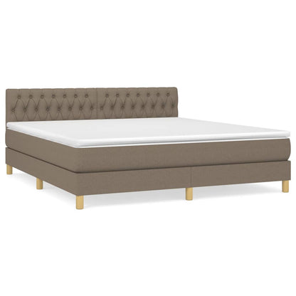 Box Spring Postel S Matrací Taupe 180X200 Cm Textil