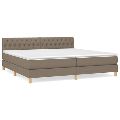 Box Spring Postel S Matrací Taupe 200X200 Cm Textil