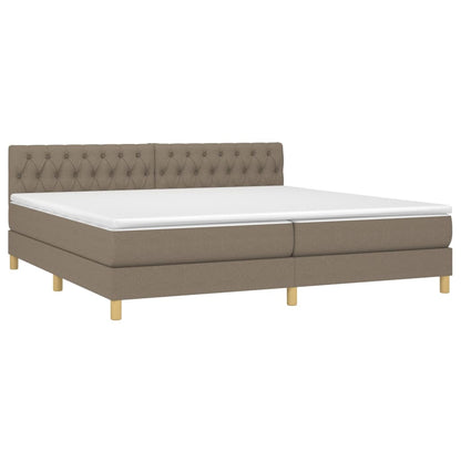 Box Spring Postel S Matrací Taupe 200X200 Cm Textil