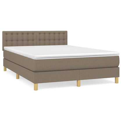 Box Spring Postel S Matrací Taupe 140X200 Cm Textil