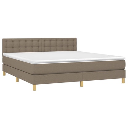 Box Spring Postel S Matrací Taupe 180X200 Cm Textil