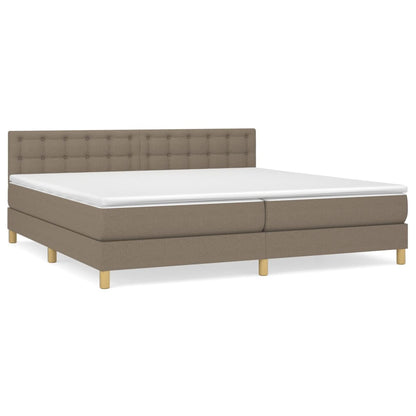 Box Spring Postel S Matrací Taupe 200X200 Cm Textil