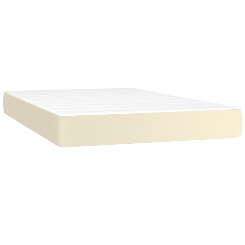 Box Spring Postel S Matrací Krémová 120X200 Cm Umělá Kůže