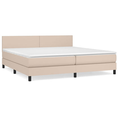 Box Spring Postel S Matrací Cappuccino 200 X 200 Cm Umělá Kůže