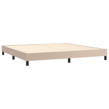 Box Spring Postel S Matrací Cappuccino 200 X 200 Cm Umělá Kůže