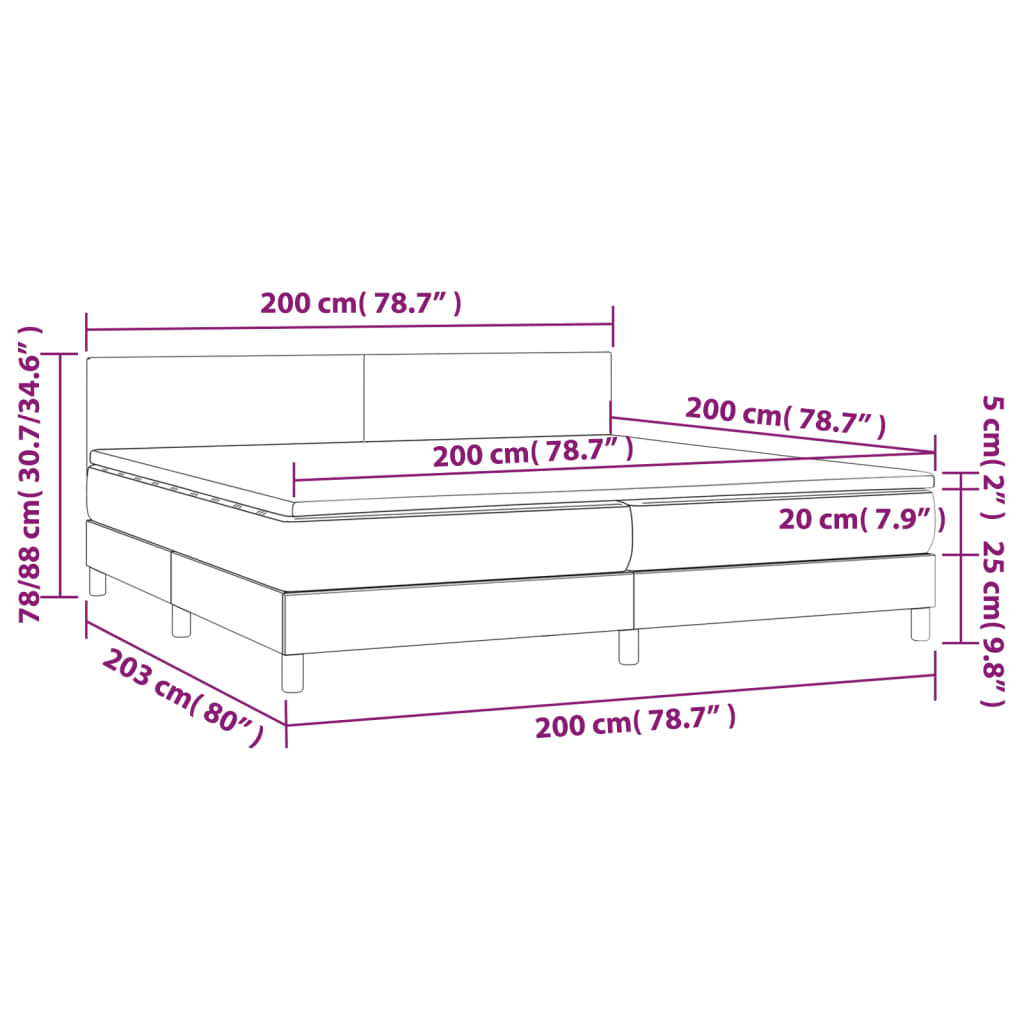 Box Spring Postel S Matrací Cappuccino 200 X 200 Cm Umělá Kůže